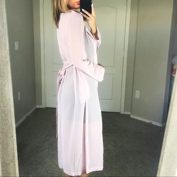 -Blush Sheer Maxi Trench- - Picture 3 of 7